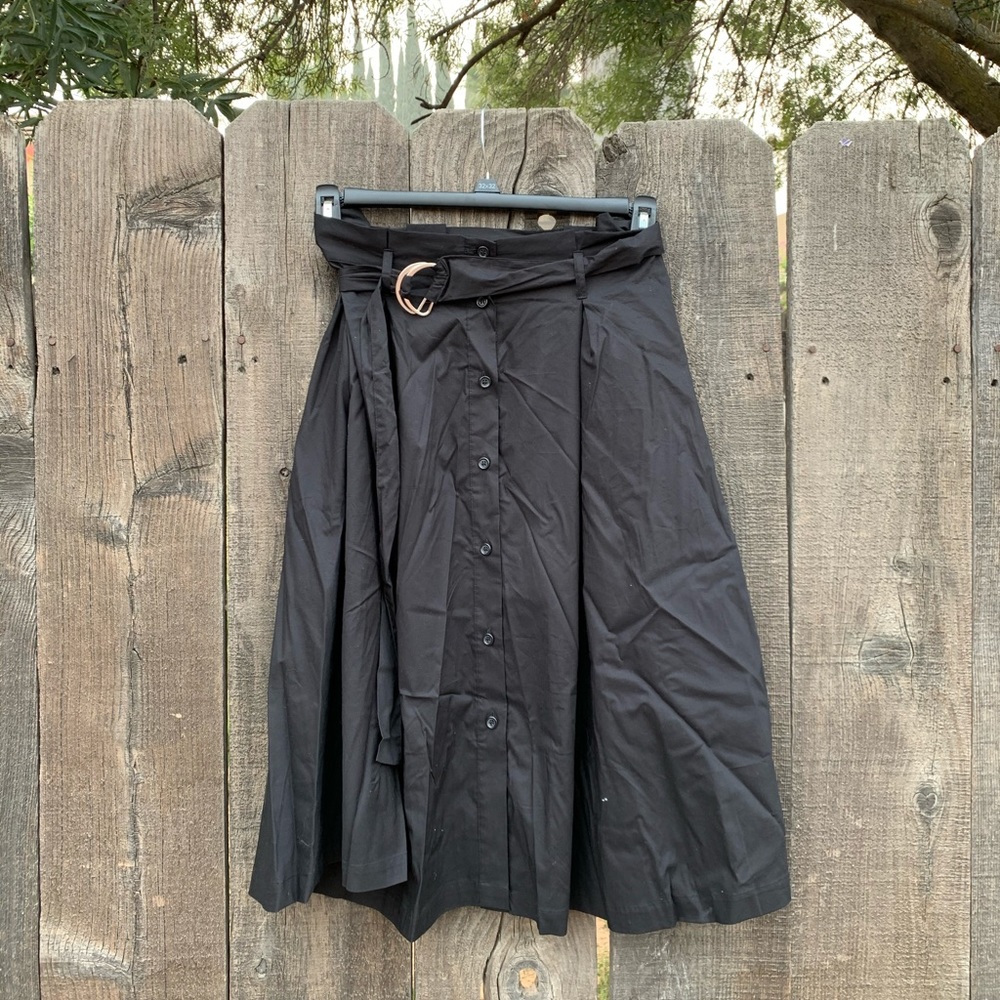 Black Calf Skirt